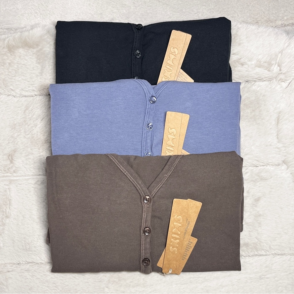 Skims new vintage cropped henley shirt